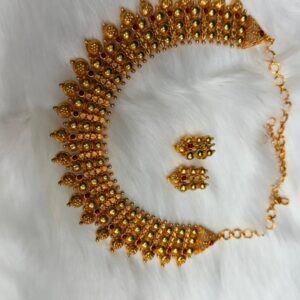 Gold plated ball necklace