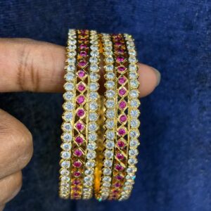 Red Stone Bangles