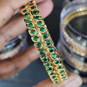 Green Stone Bangles