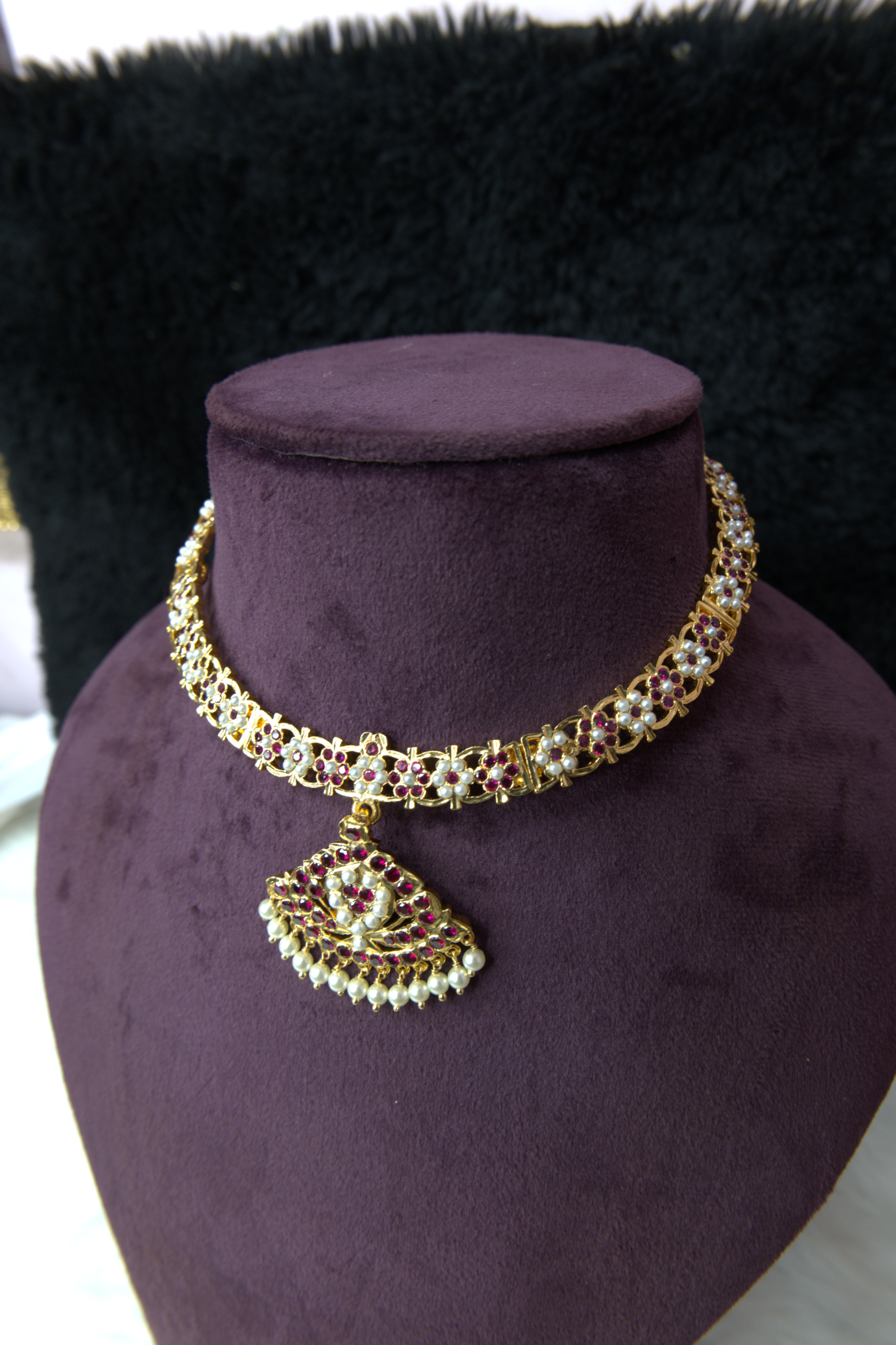 AD 007 Pearls & Ruby red addige - Image 2
