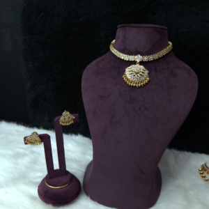 AD 023 Double Line White stone Addige With Earrings