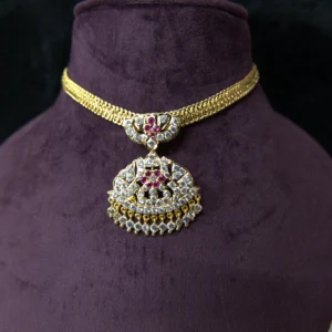 AD 044 White & Kempu Stone Addige