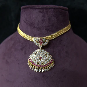 AD 047 White & Kempu Stone Addige